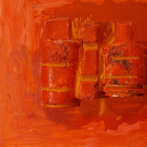 Bottiglie rosso, 2014, 47x50